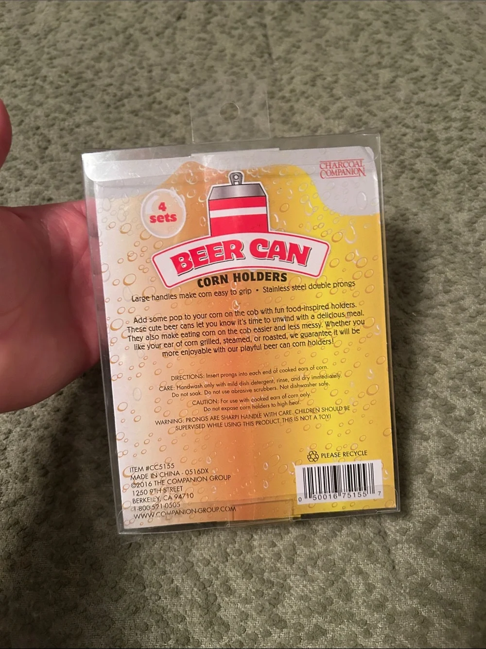 Red Beer Corn Holders - 4 Sets